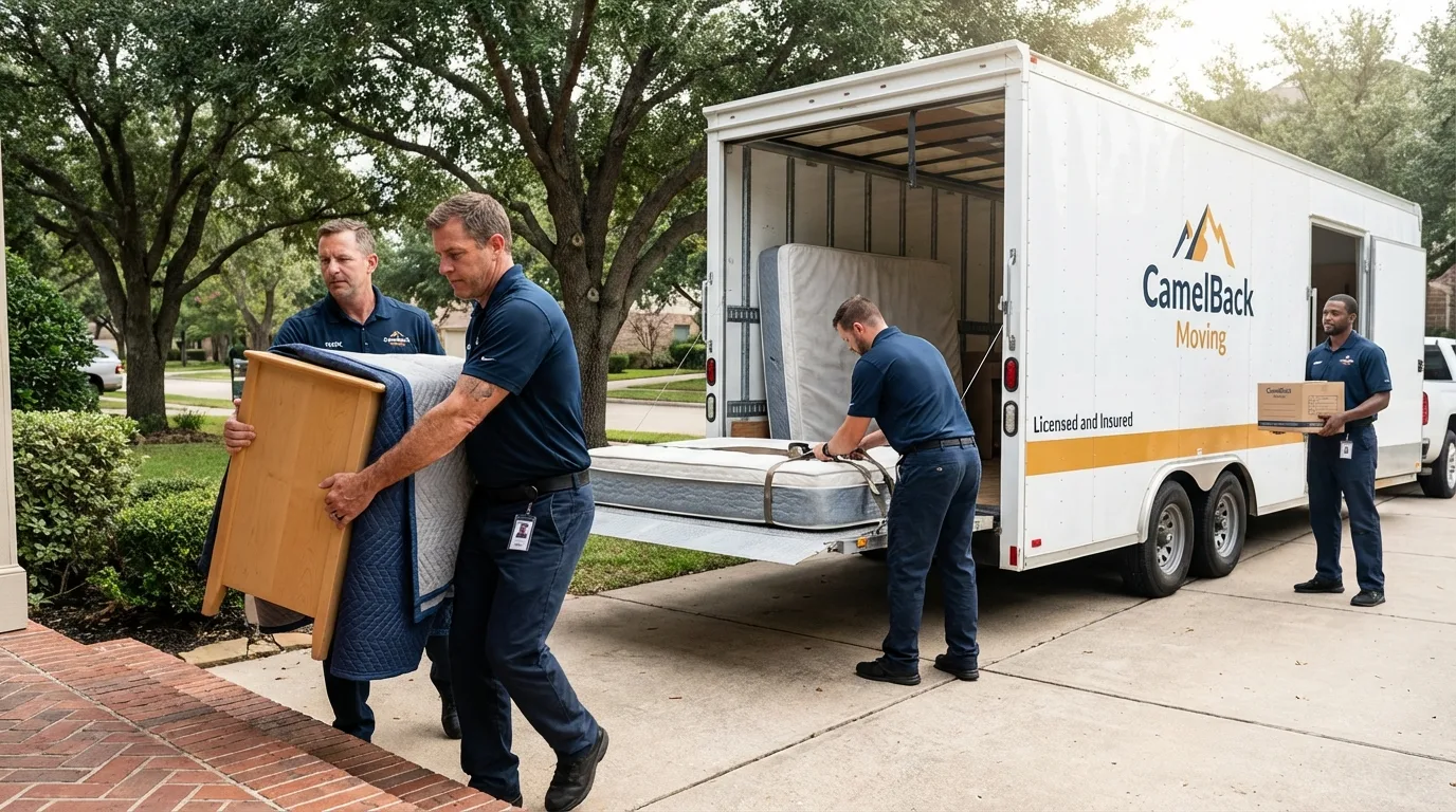 Crew loading residential truck for cross-state move from Morristown, NJ